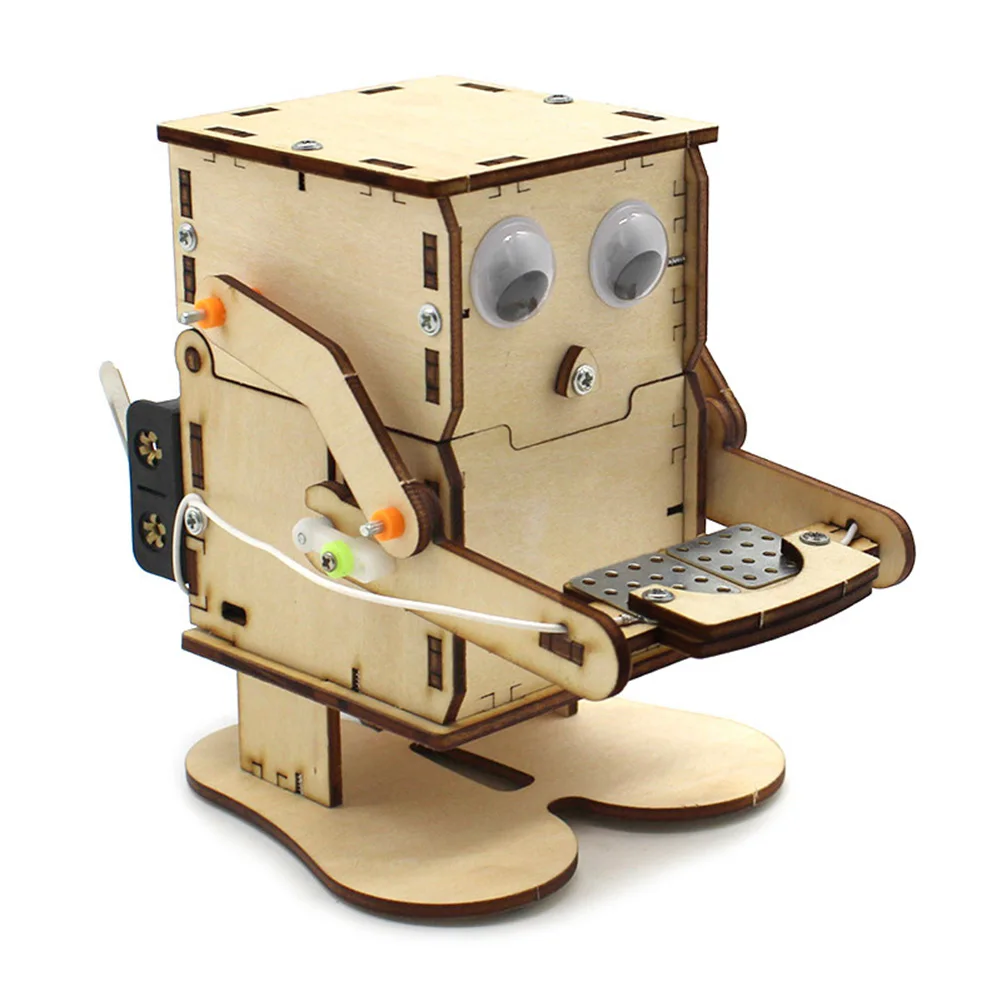 Robot Eating Coin Wooden DIY E - đánh giá và giá Science Project Robot